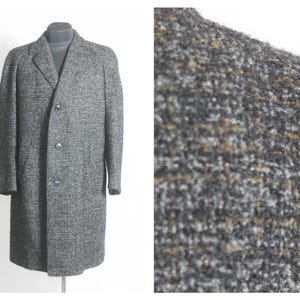 Plaid wool coat Mens coat Winter coat Wool trench Winter overcoat Oversized coat Size Large Outwear Mens overcoat  Loose coat