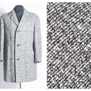 Tweed wool coat Mens coat Winter coat Wool trench Winter overcoat Oversized coat Size Large Outwear Mens overcoat  Loose coat