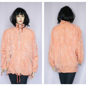 Vintage creme jacket Sports jacket Womens windbreaker Vintage windbreaker 90s clothes Retro jacket Raincoat Casual jacket fashion