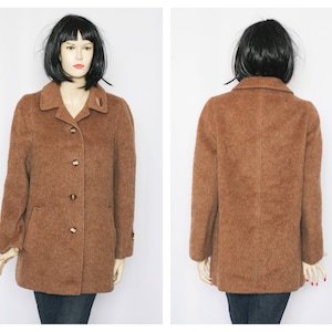 Lamb wool Size small Wool vintage coat Gray coat Winter coat Warm coat Retro coat Long coat Women Outwear coat Elegant coat Overcoat