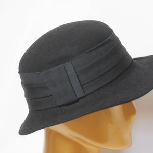 Retro wool hat Wool fedora Men&#39;s fedora Vintage hat Black fedora Black hat Warm hat Wide brim hat Wool hat Hat for men Casual hat Stylish
