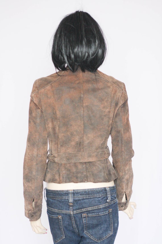 Vintage brown leather jacket Sexy jacket Biker ja… - image 8