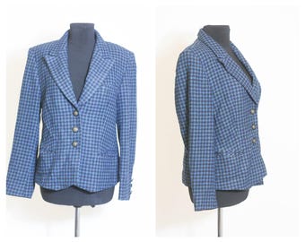 Blå kavaj Kort kavaj Kort jacka Rutig kavaj Damkavaj Kavaj med lös jacka Retrokavaj Vintagekavaj Bohokavaj Tartan