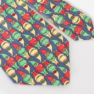 Gnome Dwarf tie Elf tie Christmas tie Collectible tie Novelty tie Santa elves print Holyday tie Mens tie Vintage tie Necktie for christmas