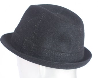 Unisex Classic fedora Hoed Heren hoed Dames hoed Zwart fedora Unisex fedora Maat medium Mens fedora Vintage hoed Zwarte hoed