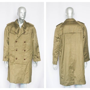 Vintage khaki Fabric coat Mens coat Winter coat Khaki trench Winter overcoat Oversized coat Double breasted Outwear Mens overcoat Loose coat