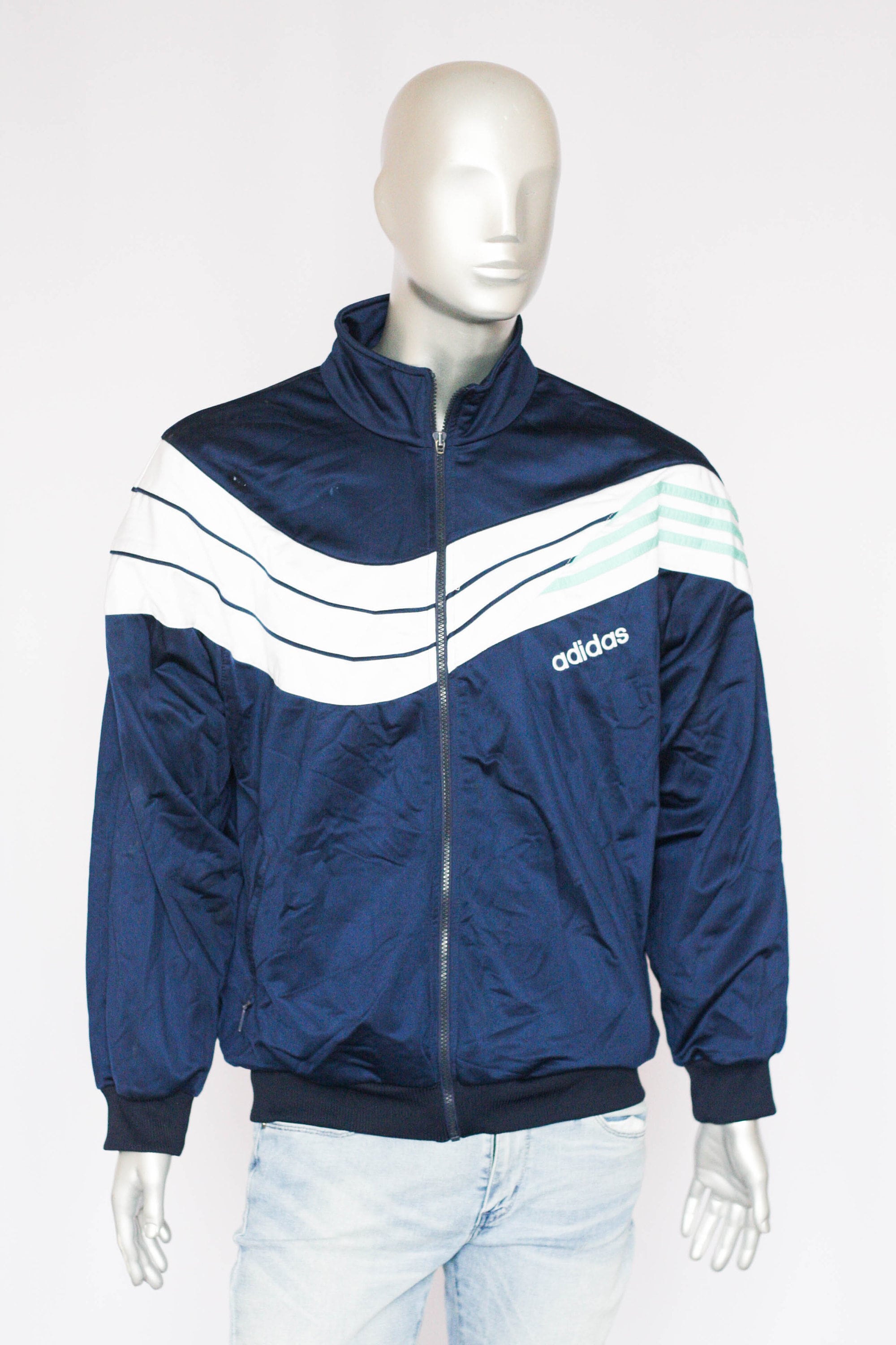 Vintage Dark Blue Adidas Sweatshirt Mens Windbreaker Vintage Adidas Track Jacket Vintage Mens Wear Adidas Pullover Retro Jacket Sport Etsy UK
