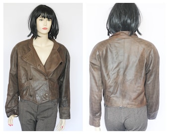 Real leather jacket Goth jacket Vintage jacket Womens jacket Brown leather Biker jacket Steampunk jacket genuine leather Leather clothes