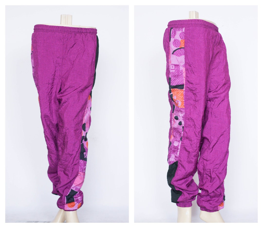 Pantaloni astratti Pantaloni da pista Pantaloni viola Tuta da