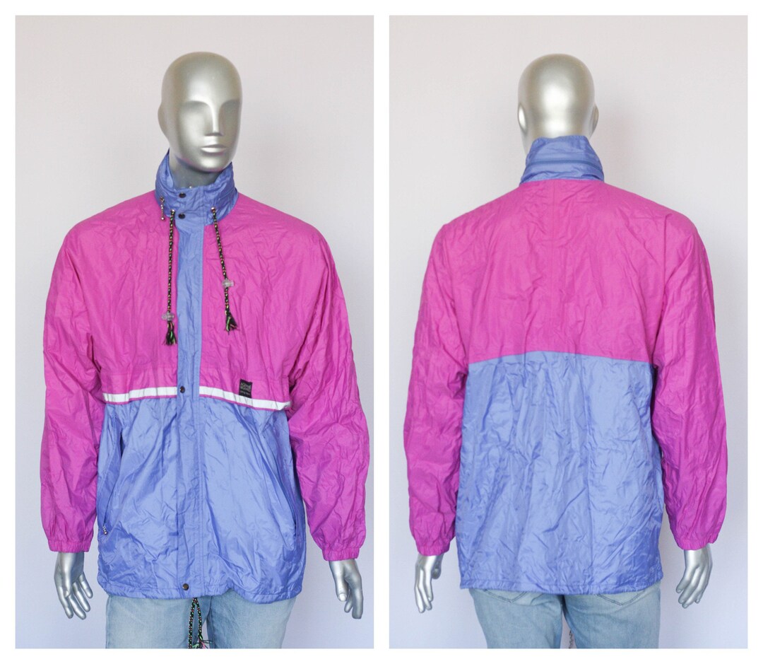 Purple Jacket Vintage Windbreaker Pink Windbreaker Shell Jacket Men's