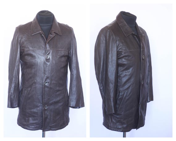 Genuine Leather Oversized Jacket 90s Jacket Brown Leather Jacket