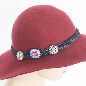 Burgundy Vintage wool hat Womens fedora Size medium hat Wool hat Warm hat Winter hat Casual fedora Wool fedora Ladies hat Retro hat