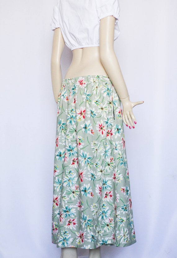 Vintage maxi skirt Long skirt Floral skirt Flower… - image 7
