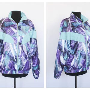 Vintage blue  jacket Sports jacket Womens windbreaker Vintage windbreaker 90s clothes Sister gift Retro jacket Ladies  Casual jacket fashion