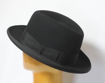 70s Vintage Woman Retro Fedora 100% Wool Hat Size M Medium  display picture 1