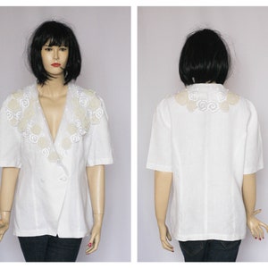 Perlenbluse Leinen Oversized Bluse Lange Bluse Kurzärmelige Bluse Vintage Bluse Urlaub Bluse Damen Shirt lose Bluse Classic Bluse