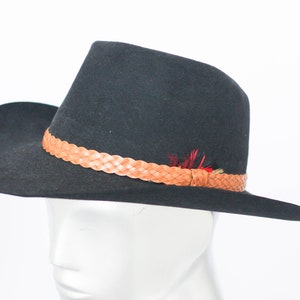 Retro wool hat Wool fedora Men&#39;s fedora Vintage hat Black fedora Black hat Warm hat Wide brim hat Wool hat Hat for men Casual hat Stylish