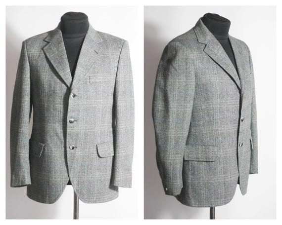 Mens sport blazer Vintage blazer Fashion blazer Evening blazer wool blazer Suit jacket Retro blazer Tweed blazer 80s clothing Size