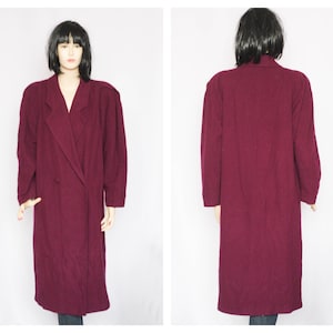 Purple Wool vintage coat Winter coat Felt coat Warm coat Retro coat Women coat Overcoat Outwear coat Burgundy coat Long coat t