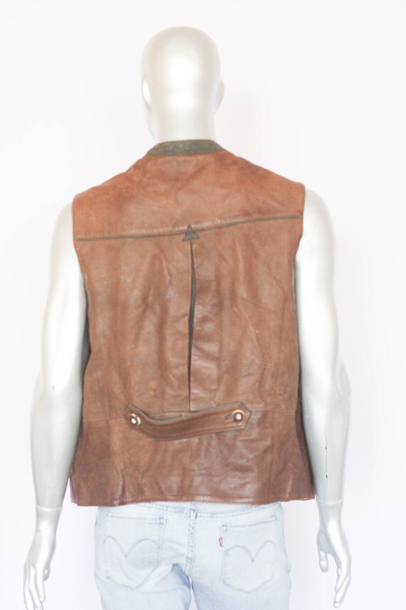 Vintage smooth leather national vest German vest … - image 7