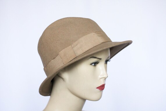 Vintage Wool Hat Womens Fedora Size Small Camel Tan Beige  display picture 2
