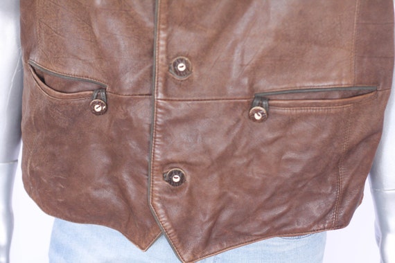 Vintage smooth leather national vest German vest … - image 4