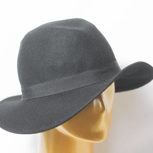 Retro wool hat Wool fedora Men&#39;s fedora Vintage hat Black fedora Black hat Warm hat Wide brim hat Wool hat Hat for men Casual hat Stylish