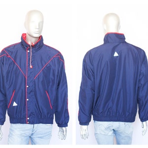 Dark blue jacket Vintage windbreaker 90s windbreaker Shell jacket Retro jacket Men&#39;s outwear Track jacket Athletic jacket Sport jacket
