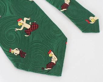 Grappige stropdas Vogel in geruite broek Collectible stropdas Nieuwigheid stropdas Vogel stropdas Vogelliefhebbers cadeau Vintage stropdas Kleurrijke stropdas Heren stropdas Vader cadeau