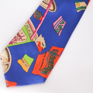 Jaren 90 Vintage stropdas Blauwe stropdas Party stropdas Kerst stropdas Cadeau voor vriendje Heren nieuwigheid stropdas Nectie collectible Holiday gift