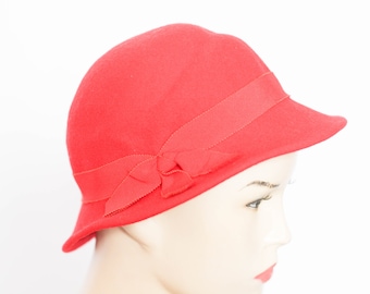 Vintage Lancaster Wool Felt Ladies Red Fedora L - Etsy Canada display picture 2