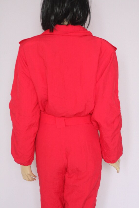 Red 80s  ski suit Size medium vintage ski suit Wo… - image 8