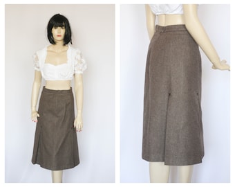 High waist Wool skirt Pleated skirt Size small skirt Wool skirt Midi skirt Vintage skirt womens skirt  warm skirt Brown skirt Office style