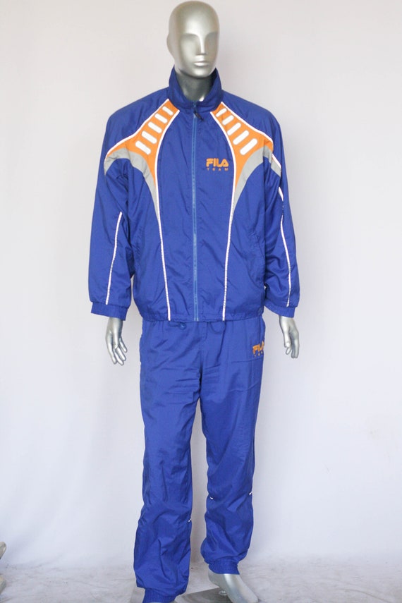 Fila Track Suit Womens Sport Suit Blue Suit Mens Windbreaker Track