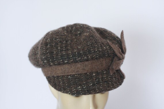 Brown wool hat Vintage hat Flat hat Flat cap News… - image 2