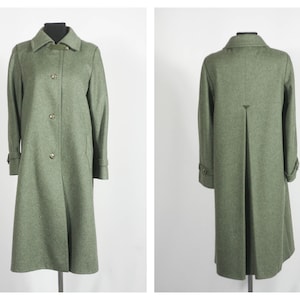 Size  coat Dark green coat Warm coat Winter coat Witner ourterwear Green overcoat Wool coat Womens coat Vintage coat Midi coat
