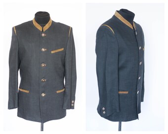 Blazer Oktoberfest Blazer grigio Blazer uomo Blazer lino Giacca estiva Abiti primaverili Blazer folk Blazer etnico Blazer bavarese Blazer austriaco