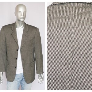Size medium Vintage mens blazer Wool blazer Plaid blazer Stylish blazer Wool jacket Casual blazer Brown blazer Tweed blazer mens Clothing