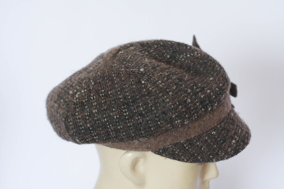 Brown wool hat Vintage hat Flat hat Flat cap News… - image 3