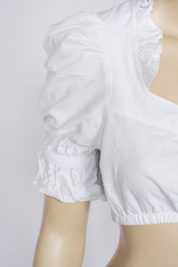 Size XS Dirndl blouse Crop blouse Vintage blouse … - image 3
