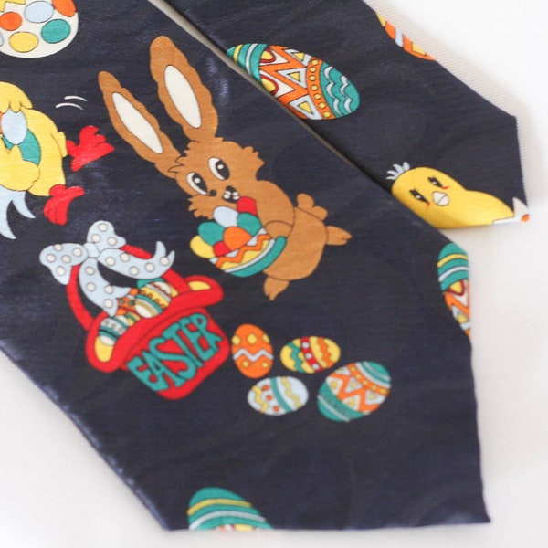 Easter tie Rabbit tie Easter egg Farm animals tie Farm tie Animal lover  Collectible tie Novelty tie Animal print Bunny tie Easter chick