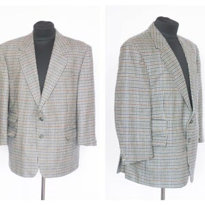 Size 2X Vintage mens blazer Wool blazer Plaid blazer Stylish blazer Wool jacket Casual blazer Brown blazer Tweed blazer mens Clothing