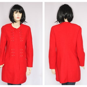 Austrian coat wool coat Red coat vintage coat Autumn coat Long coat Warm coat Retro coat Women coat Overcoat Outwear coat Spring  coat