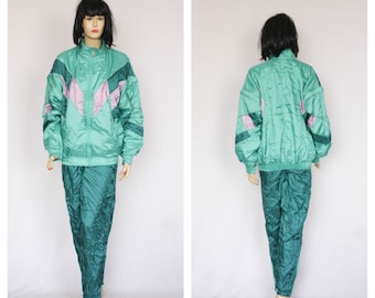 Adidas red gold clearance and green tracksuit