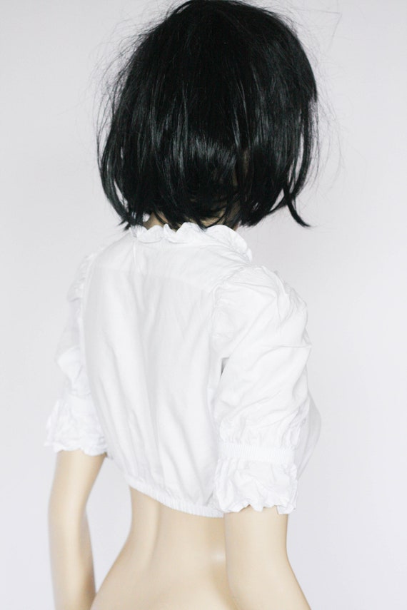 Size XS Dirndl blouse Crop blouse Vintage blouse … - image 2