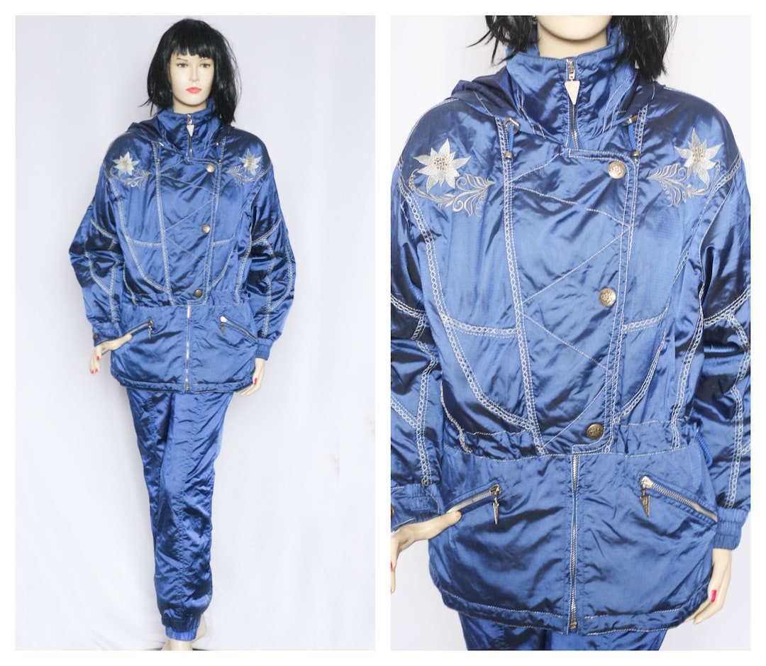 Vintage Floral Two Piece Ski Suit Womens Ski Wear Retro Etsy