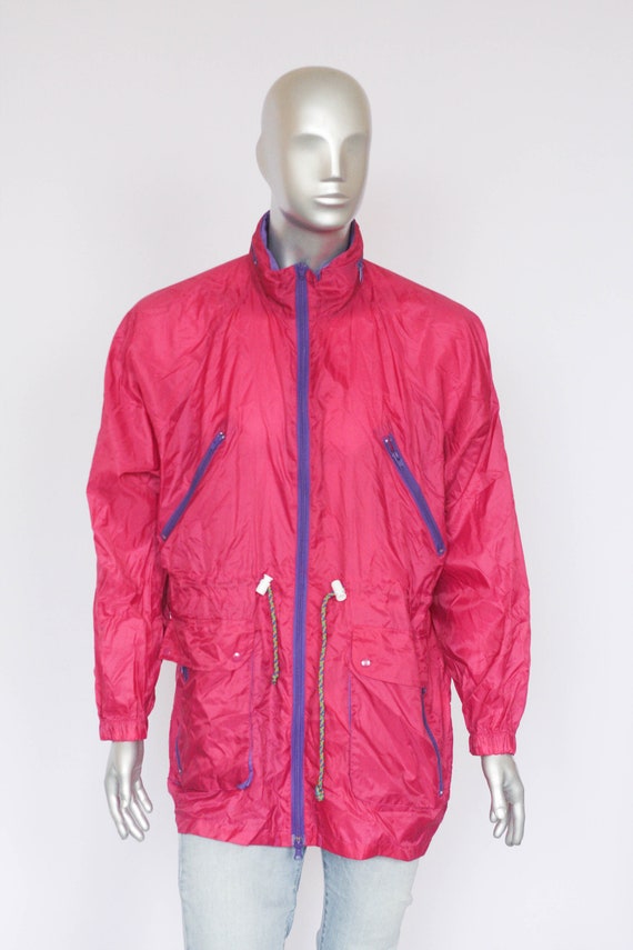 Vintage Unisex Raincoat Men s Jacket Shell Jacket Womens Raincoat Retro Men s Windbreaker Track Jacket Size Small Hooded Jacket Abstract Etsy UK