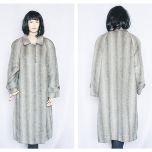 Alpaca wool Long coat Size large Wool vintage coat Gray coat Winter coat Warm coat Retro coat Long coat Women Outwear coat