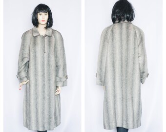 Alpaca wool Long coat Size large Wool vintage coat Gray coat Winter coat Warm coat Retro coat Long coat Women Outwear coat