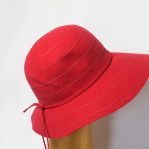 Vintage wool hat Womens fedora Size small red hat Wool hat Warm hat Winter hat Casual fedora Wool fedora Ladies hat Retro hat Wide brim